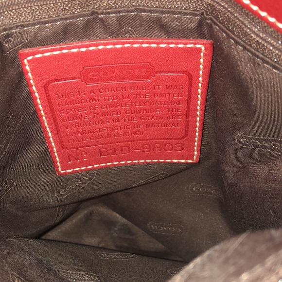 COACH Vintage Red Leather Tote Legacy Day Bag 9803 - Picture 8 of 16